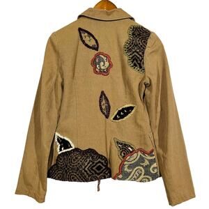 Stella Forest Tie Front Jacket Embroidered Cotton Sequin Beaded - 36